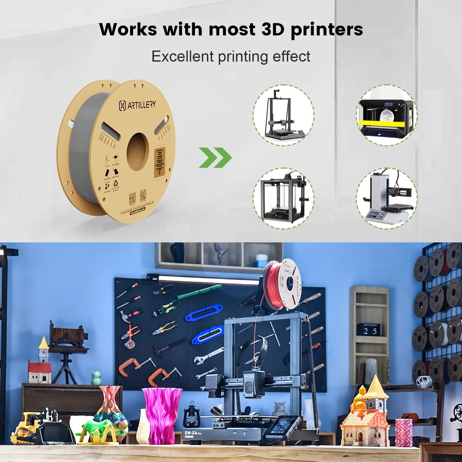 PLA 5-Color Bundle - Cardboard 10KG